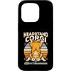 Funny Yoga Corgi Headstand Effort Maximu Custodia per iPhone 15 Pro Cavalletto da testa Corgi Effort Maximum Retro Yoga Dog