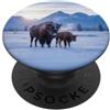 Buffalo Bison Watercolor Art Paint Buffalo American Bison Western Watercolor PopSockets PopGrip Adesivo