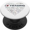 Crypto Traders Heart-Shaped Line Designs Amo il trading di trader di criptovalute Cuore Investitori di criptovaluta PopSockets PopGrip Adesivo