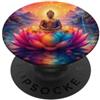 Buddha Designs by Kajiro Buddha astratto fiore di loto - buddismo spirituale buddista PopSockets PopGrip Adesivo