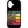 Personalized Gift Ideas Karma Custodia per iPhone 17 Keep Calm And Let Karma Handle This Funny Custom Retro Citazione