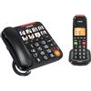 VTech CL6550 - Telefono cablato con tasti grandi con segreteria telefonica e combinazione aggiuntiva, blocco chiamate, combinato e base con altoparlante, pulsanti grandi e grande schermo, tasti di