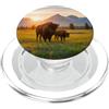 Buffalo Bison Watercolor Art Paint Buffalo American Bison Western Watercolor PopSockets PopGrip per MagSafe