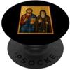 Icona Cristo e l'Abate Mena Icona ortodossa di Cristo e dell'Abate Mena PopSockets PopGrip Adesivo