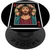 Jesus is King Card Game Lover Tees Vintage Gesù Cristo Re di Cuori Christian Gioco Carta PopSockets PopGrip Adesivo