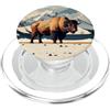 Buffalo Bison Watercolor Art Paint Buffalo American Bison Western Watercolor PopSockets PopGrip per MagSafe