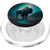 Buffalo Bison Watercolor Art Paint Buffalo American Bison Western Watercolor PopSockets PopGrip per MagSafe