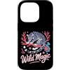mystical wildlife Custodia per iPhone 14 Pro Wild Magic, leopardo delle nevi, fantasia retrò, motivo: fauna selvatica