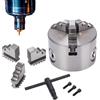 Generic Mandrino per tornio, adattatore autocentrante a 3 ganasce, mandrino per tornio in metallo da 80 mm, con viti, per incisore, fresatrice, router, stampante 3D, foratura, falegnameria, falegnameria