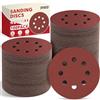 JTIEO Dischi abrasivi da 12,7 cm, 100 pezzi, assortimento di carta vetrata a grana 400, cuscinetti per levigatrice orbitale con gancio e anello, cuscinetti abrasivi rotondi per levigatrici orbitali