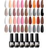 ROSALIND Smalto Semipermanente Kit 20 Colori Autunno Inverno - Gel UV per Unghie in Arancione, Marrone, Bianco, Nero, Rosa, Nudo