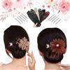 Liocwocne Ball Hair Clip, Flower Hair Bun Roller, Ball Hair Clip Bun Roller, Flower Hair Clip, Lazy Hair Curler Deft Bun, Magic Twist Clip Hair Accessories, Easy Fast Snap Roll Hair Tool (2pcs-G)