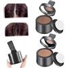 Pesoncarl Gesso per capelli, mascara per capelli, 2 pezzi di ritocco della radice in polvere per capelli in polvere per donne marrone scuro ＆ perdita di capelli marrone chiaro acqua correttore e polvere di cap