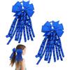 VQUNBG 2 Elastici per Capelli a Spirale, Elastici per Capelli Ricci per Bambini, con Fiocco Blu, Uniformi Scolastiche, Regalo di Compleanno (Blu)