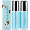 QGuoJie Dolce spray profumato al latte di cocco alla vaniglia per capelli e corpo - Nebbia di profumo leggera di lunga durata - Spray idratante al cocco alla vaniglia per pelle e capelli (cocco, 2)