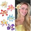 LQTSLFM Fiori per Capelli Donna, 6 Piezas Exquisitas Mollettone Fiore Hawaiano, Ciappo Capelli Donna Fiore Stile Boho per Estate, Feste Hawaiane, Vacanze al Mare, Feste in Piscina (Colore-B)