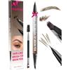 iMethod Matita per sopracciglia 2 in 1 Eyeliner con pennello bifacciale per microblading 4D sopracciglia simili ai capelli con spazzola sopracciglia marrone scuro