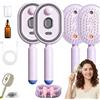 Buhtario Electric Spray Air Cushion Comb for Women - Rechargeable Nano-Mist Hair Brush | Detangles, Anti-Frizz Dry Hair for a Silky, Static-Free Home Spa Experience (2,Viola)