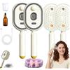 Buhtario Electric Spray Air Cushion Comb for Women - Rechargeable Nano-Mist Hair Brush | Detangles, Anti-Frizz Dry Hair for a Silky, Static-Free Home Spa Experience (2,Bianco crema)