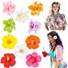 YUEXNKO Fermagli per Capelli con Fiore Hawaiano,10 Pezzi Pinze per Capelli Fiori Clip Artiglio da Donna Antiscivolo per Capelli fermagli per fiori artificiali per vacanze, feste in spiaggia, piscina (B)