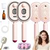 Buhtario Electric Spray Air Cushion Comb for Women - Rechargeable Nano-Mist Hair Brush | Detangles, Anti-Frizz Dry Hair for a Silky, Static-Free Home Spa Experience (2,Rosa)