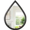 FEUFOAM Specchio da parete a goccia nero rustico con cornice in legno, piccolo specchio irregolare da appendere decorativo per soggiorno, camera da letto, ingresso