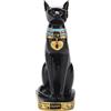 Cyrank Dea del gatto egiziano, statua della dea del gatto da collezione Bastet Cat con figurina di gatto egiziano in resina per la decorazione domestica(S)