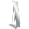 Vorreishop Lupia - Specchio da Terra Moderno BOSTON FLOOR MIRROR 40x160 cm, Specchio Regolabile e Montabile a Parete, Vetro Cristallo Italiano, Cornice in Legno Ecologico, Argento Bianca Shabby