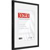 HIMEETIME® 1x Cornice per foto - 30x40 cm,Legno di ayous,Nero，Passepartout 21x30cm,Cornice per 30x40 diploma di grandi dimensioni- Cornice per Grande Quadro,Poster-Solo esposizione da
