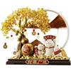 YWMJZEU Gatto Portafortuna Dorato Durevole Statuetta Gatto Fortunato Resistente Albero Portafortuna Dorato per Negozio, Albero Della Ricchezza Con Gatti Maneki-neko E Clessidra A Sabbia, Grande