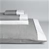 Mahome Set Lenzuola Matrimoniale Rigato in 100% Cotone Percalle 300 fili (TC) - Balza con Bordino - Lenzuolo con Angoli 180x200x30, Lenzuola Sopra 250x290, 2 Federe 50x80 - Made in Italy (Grigio)