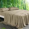 Gezu Lenzuolo con angoli 140x200 Seta Kaki Taupe Lenzuolo Tencel Lyocell Bambù Lenzuolo Liscio Traspirante per Materasso Spesso Ipoallergenico senza Stiratura Orlo Elastico Può Raggiungere 30cm