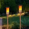 SUAVER Luci solari da giardino in bambù, impermeabili, tremolanti, fiamme danzanti, decorazione da giardino, per cortile, patio, sentiero (2 pezzi)