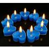 Jerhyun 9 Pezzi Candele a Forma di Cuore, Romantica Candela a Forma di Cuore- Duftfrei, per San Valentino, Compleanni, Matrimoni e Feste(Blu)