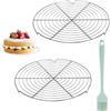 GANILITY Griglia Rotonda per Torte, Griglia di Raffreddamento Rotonda, 2 Pezzi Griglia di Raffreddamento, in Metallo, 30 cm, Raffreddamento Uniforme e Veloce, Adatta per Pentole, Forno, Friggitrice