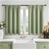 MRTREES Tende Oscuranti Impermeabile Corte a Vetro per Interni Finestre Piccole Cucina Camera da Letto Soggiorno Salotto Tende Termiche isolanti Tenda Corta con Passanti, 60x120cm, Verde, 2 Pezzi