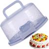Jingyash Porta torte con coperchio e manico, diametro 26 cm, scatola rotonda antipolvere con coperchio, contenitore portatile a cupola trasparente per alimenti, per torte, muffin, cupcake, pizza e
