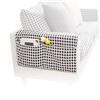 lemgyiamz Organizzatore Divano, Porta Telecomando da Divano con 2 Tasche per Riviste, Telefoni, Libri 110 x 40 cm Ciniglia Pied-de-Poule in Bianco e Nero