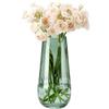 JAKY-Global Grande vaso in vetro moderno, altezza 24,9 cm, colore verde, per fiori, centrotavola e accenti decorativi, vaso alto per piante per ufficio, casa, decorazione da tavolo