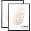 KAIWIN Cornice per Foto 40X50 Nera Set di 2, Cornice per Poster in Legno, Cornici per Foto 40x50 per Montaggio a Parete Display per Casa, Ufficio, Galleria, Vacanze con Foto, Poster, Puzzle