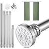Halinuia Asta Tensionale per Tende Estensibile 68-200cm, Polo Telescopico in Acciaio Inossidabile per Tende a Rete e Voile, Senza Foratura, Rotaia Regolabile per Bagno, Cucina, Armadio e Porta