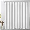 LB Grigio e bianco Tenda Doccia 180x200cm Ombre a righe Tende da Bagno con Ganci, Geometrico astratto Extra Lungo Impermeabile Antimuffa Poliestere Casa Decorazione