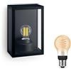 Philips Hue Alzor Aplique da parete da esterno (Nero) | Applique da esterno - E27 - Bianco caldo - Hue White Filament