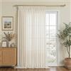 MYSKY HOME - Tende in lino per soggiorno, tende in finto lino, tende semitrasparenti con cordoncino arricciato, tende corte, set da 1 pezzo, H 260 x L 300 cm, tende per cameretta, colore: beige