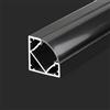 V-TAC Profilo in Alluminio Angolare Colore Nero per Strip LED 2000 x 19 x 19mm