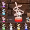 SSRUI Luce notturna personalizzata con illusione 3D a forma di chitarra, lampada a LED con diversi colori che cambiano, decorazione musicale per camera da letto e soggiorno, regali per gli amanti