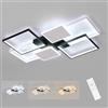 Mckalen Plafoniera LED da Soffitto 110CM, 72W 8100LM Lampada Dimmerabile con Telecomando, 3000K-6000K, per Camera da Letto, Cucina, Soggiorno, Studio, Nero+Bianco