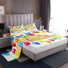 Homemissing Set di lenzuola a tema Happy Birthday per ragazze, ragazzi e bambini, con stampa a palloncino singolo, con tasca profonda, lenzuolo con angoli, decorativo, colorato, set di biancheria da letto, 3