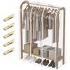 REBECCAGIBSON Protezione antipolvere per abbigliamento, copri stand appendiabiti, copertura protettiva per appendiabiti, 150 x 50 x 150 cm, trasparente, con 5 piccole clip, per giacche, abiti, pantaloni