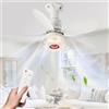 Kouamor Ventilatori da soffitto con luce e telecomando, 3 colori dimmerabili, altoparlante Bluetooth 5.1, luce RGB, modalità multiple, con 5 pale, 3 velocità, timer 1/2 ore (bianco)